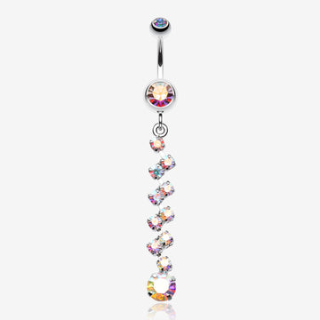 Journey Tier Sparkle Belly Ring-Aurora Borealis
